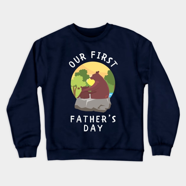 Our first fathers day bears Crewneck Sweatshirt by AllPrintsAndArt